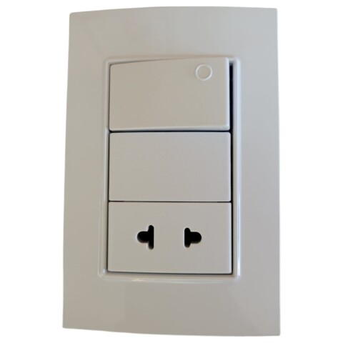 CONJ. ARMADO DE LLAVE DE COMBINACION 16A Y TOMA EUROAMERICANO 10A - BLANCO CONJ. ARMADO DE LLAVE DE COMBINACION 16A Y TOMA EUROAMERICANO 10A - BLANCO
