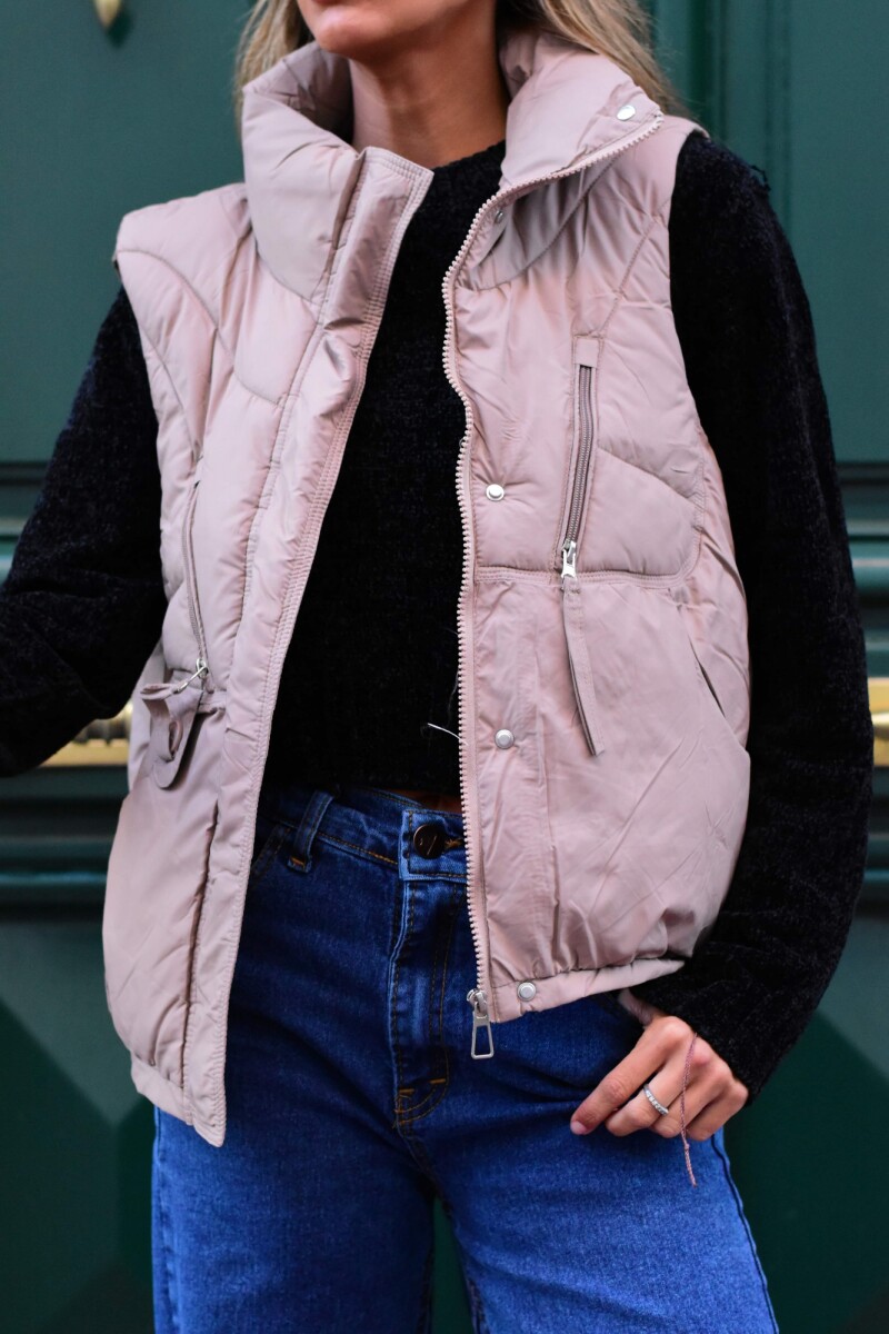 Chaleco puffer Beige