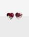 Aros Pasantes Color Aros Corazón Resina Y Metal - Rojo Burdeaux