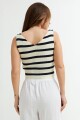 Top tejido rayado NEGRO