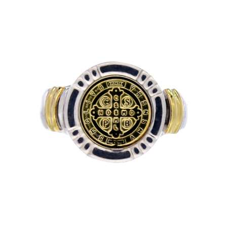 Anillo de plata 925 y double en oro 18 ktes, SAN BENITO. Anillo de plata 925 y double en oro 18 ktes, SAN BENITO.