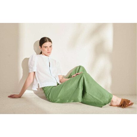 Pantalon Wide Xl Linen Ss26 Verde