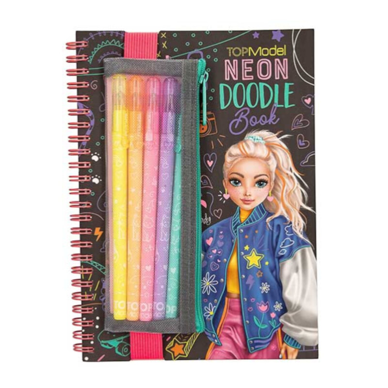 Cuaderno Neón Doodle Book Con Fibras De Colores Top Model Cuaderno Neón Doodle Book Con Fibras De Colores Top Model