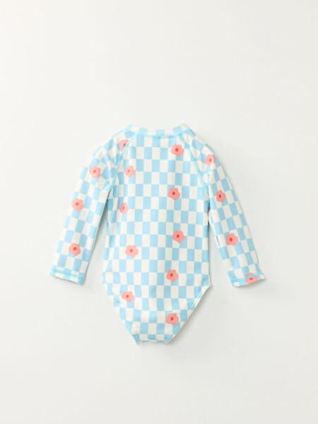 Malla Estampado Damero Celeste