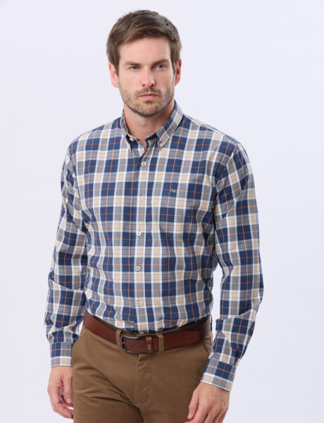 CAMISA SPORT A CUADROS Beige