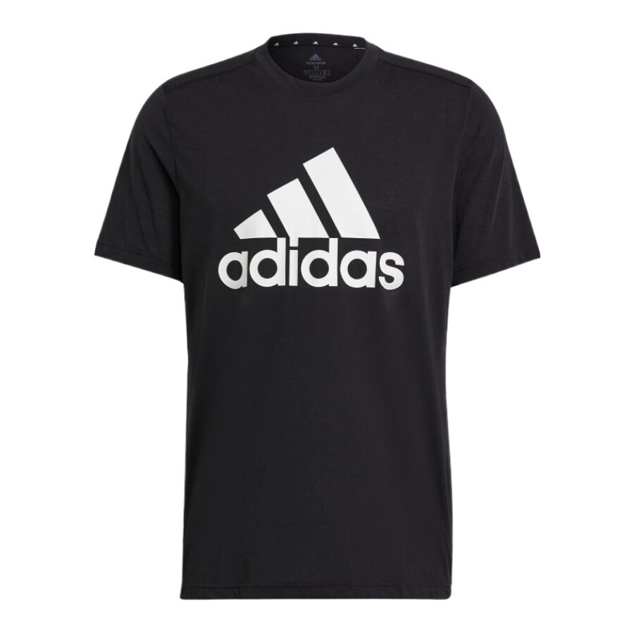 Remera de Hombre Adidas Aeroready Designed 2 Move Feelready Sport Logo Negro - Blanco