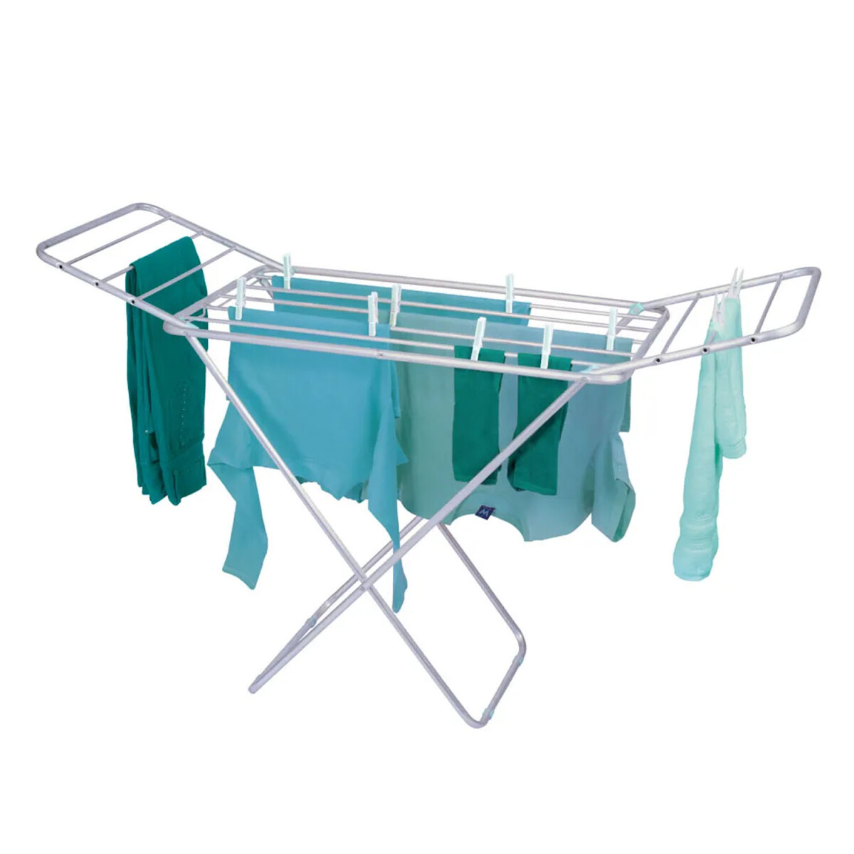 Tender Slim Plegable Alas Extensibles 9.3M Ropa Aluminio Mor - Plateado 