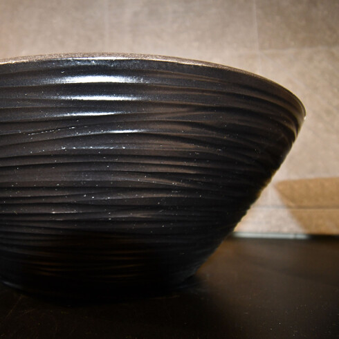 BACHA DE APOYO ELIPTICA PIEDRA NEGRA 13X35 MATERIAL CERAMICA 000