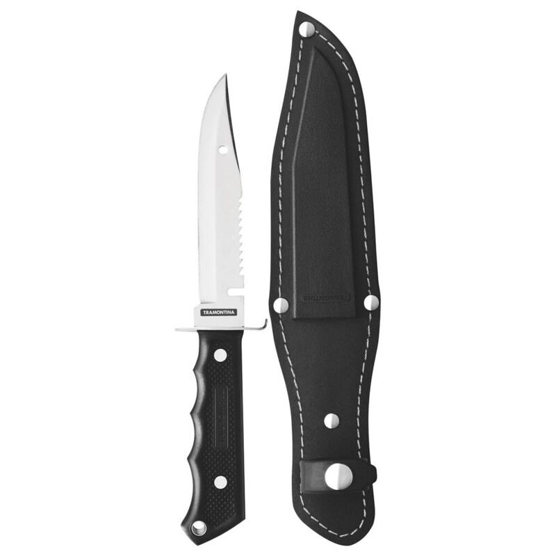 Cuchillo deportivo 5" Tramontina Ideal Caza Pesca y Camping Negro