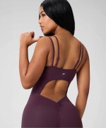 Enterizo Booty Scrunch PureLuxe V-Back Mujer Oxblood