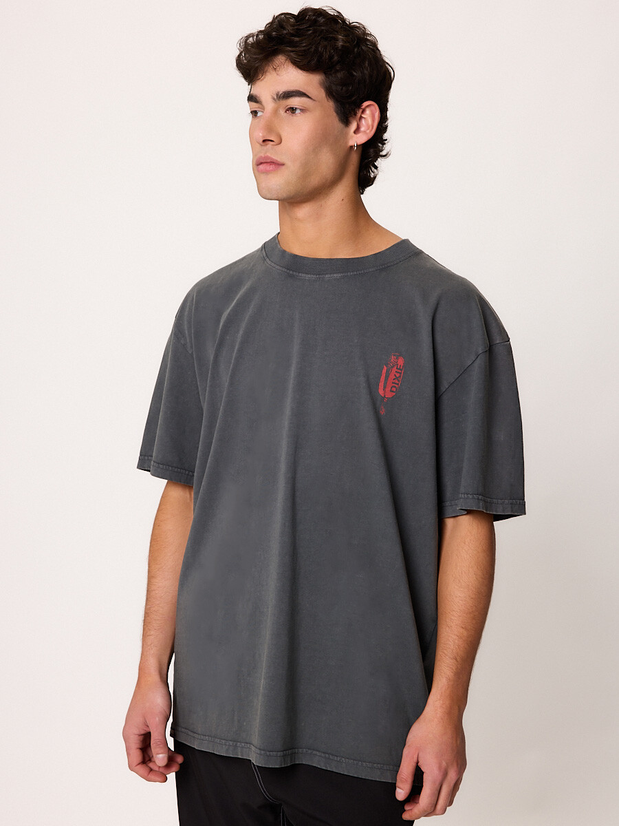 T-SHIRT M/C PALITO DIXIE Gris Oscuro