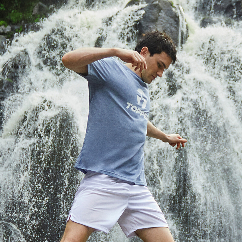 T-SHIRT BRAND TEE MEN TRNG AZUL IN MELANGE AZUL IN MELANGE