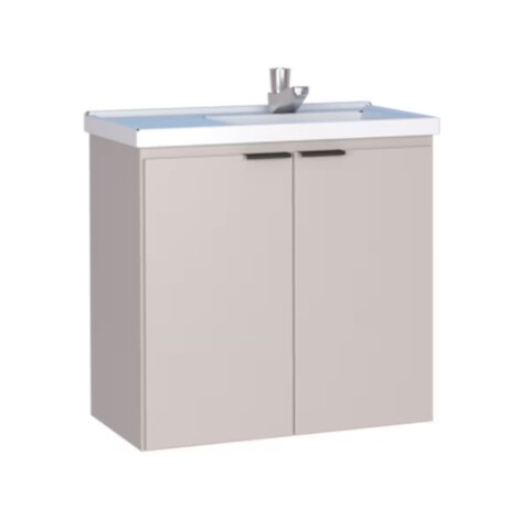 Mueble de baño suspendido Aster beige 60cm con bacha de resina Mueble De Baño Suspendido Aster Beige 60cm Con Bacha De Resina