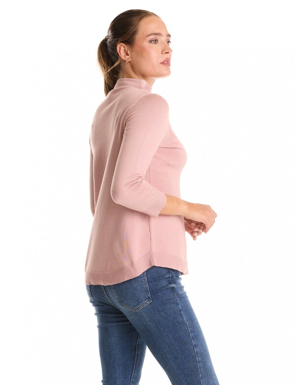 Buzo Cuello Alto ROSA OSCURO