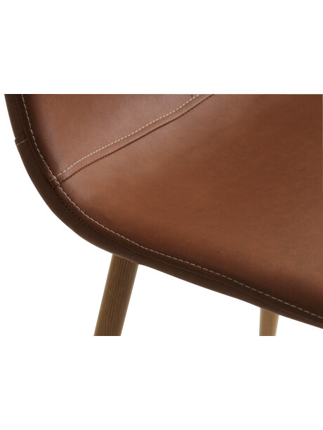 Silla de comedor JONSTRUP polipiel marrón Silla de comedor JONSTRUP polipiel marrón