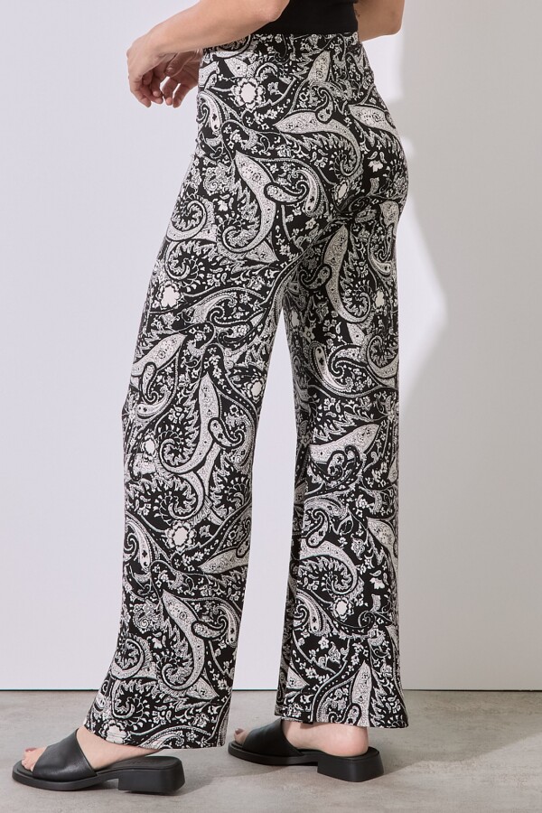 Palazzo Printed NEGRO/CRUDO