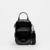 Porta Celular Baby Donna En Efecto Cuero Charol Arrugado Negro