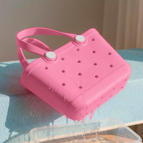 Set X2 Bolsos Carteras Compras Playera Goma +20 Pines Rosa