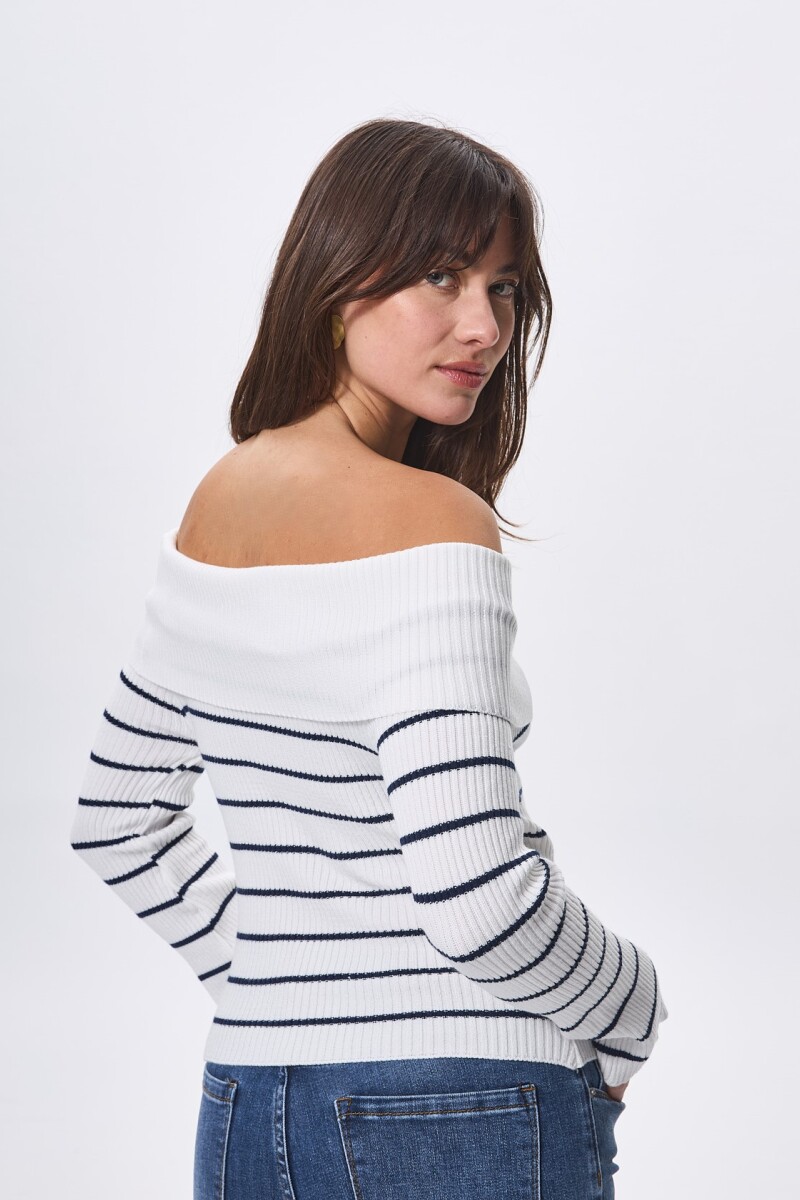 Sweater Oasis Blanco con negro