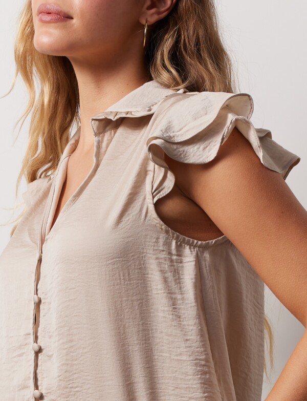 Camisa Saten BEIGE