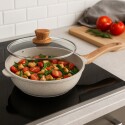 OLLA GUISERA CUORI CUCCINA CON TAPA 24CM BEIGE