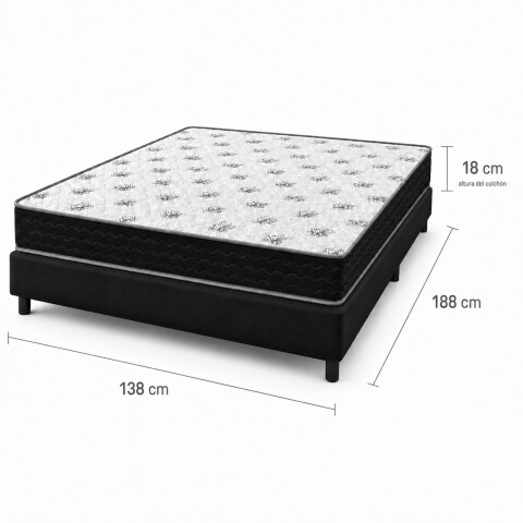 Sommier Platino 2 Plazas Colchón Espuma Reversible Matelaseado 138 x 188 x 18 cm Sommier Platino 2 Plazas Colchón Espuma Reversible Matelaseado 138 x 188 x 18 cm