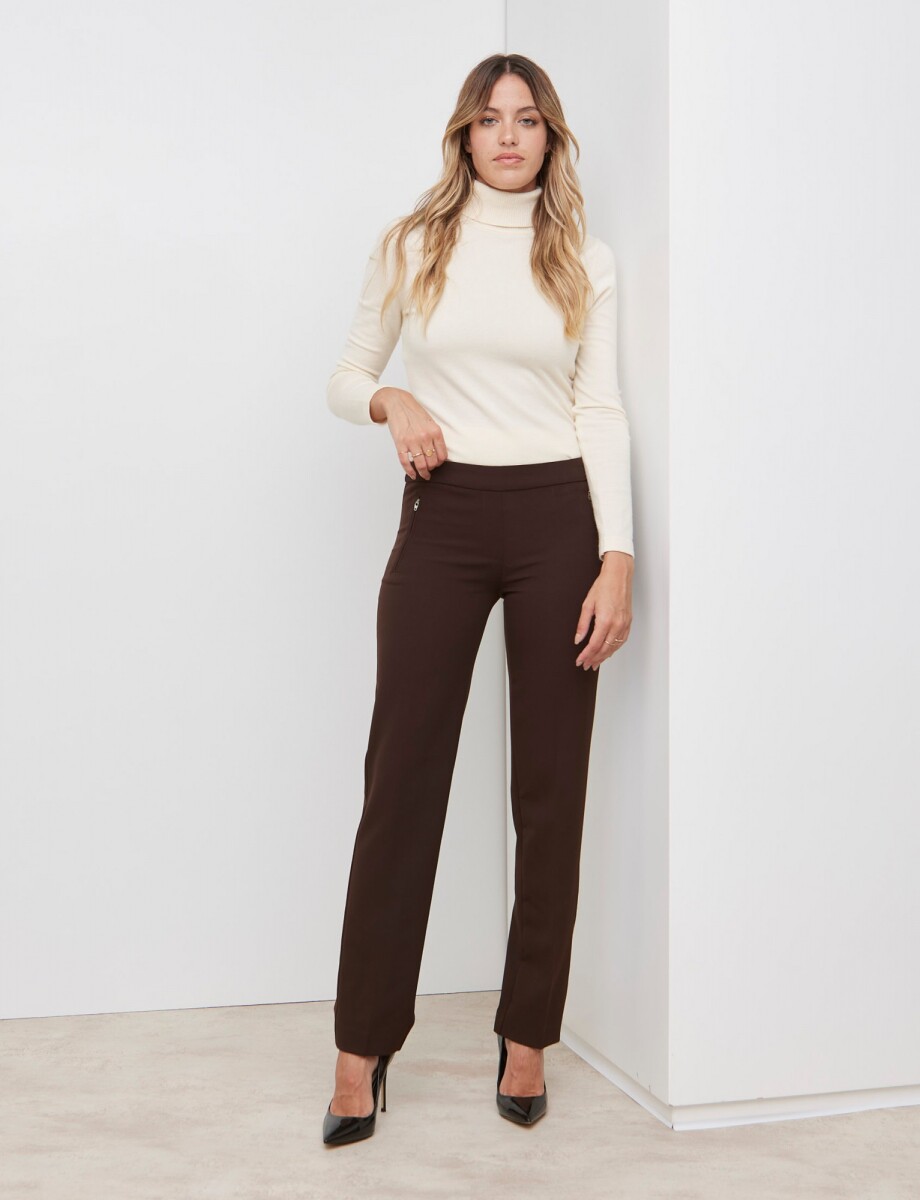 Pantalon Zip - Marron 