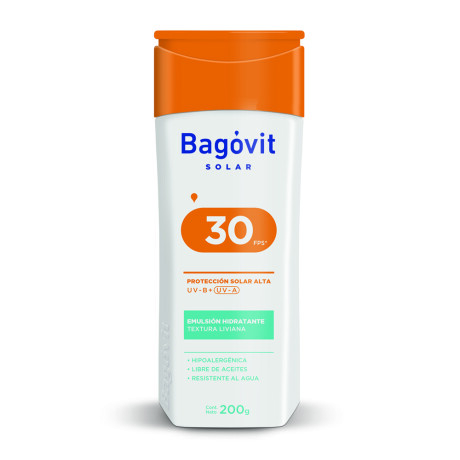 Protector solar emulsión FPS 30 Bagóvit 200 ml Protector solar emulsión FPS 30 Bagóvit 200 ml