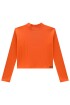 Blusa Boxy Tejido Acanalado Naranja