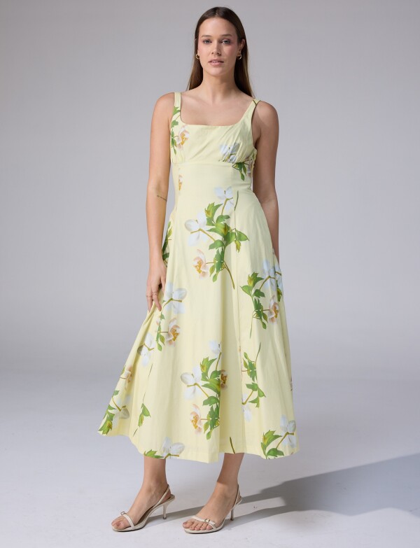 Vestido Algodón Flores AMARILLO/MULTI