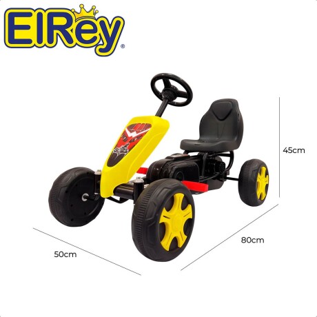 Auto Go Karting Pedal Infantil Cuatriciclo Carrera Amarillo