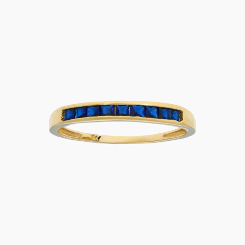 Anillo Medio Sinfín de Oro 18K con circonias azules Anillo Medio Sinfín De Oro 18k Con Circonias Azules