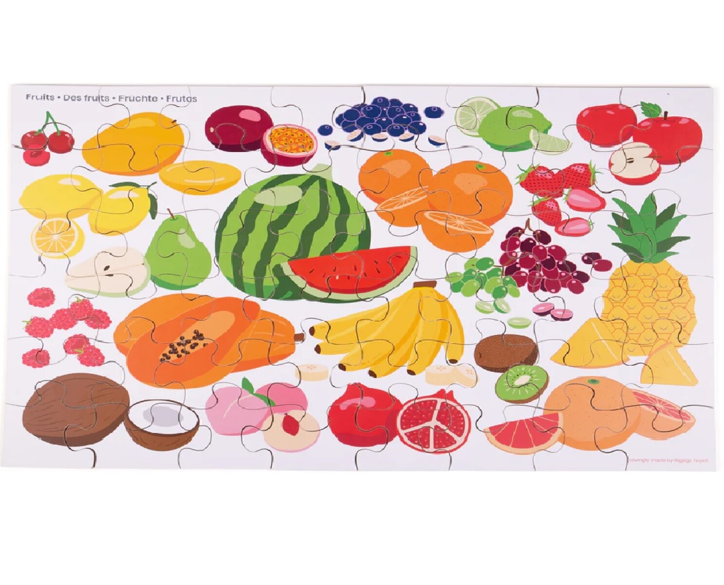 Puzzle madera para piso - frutas 