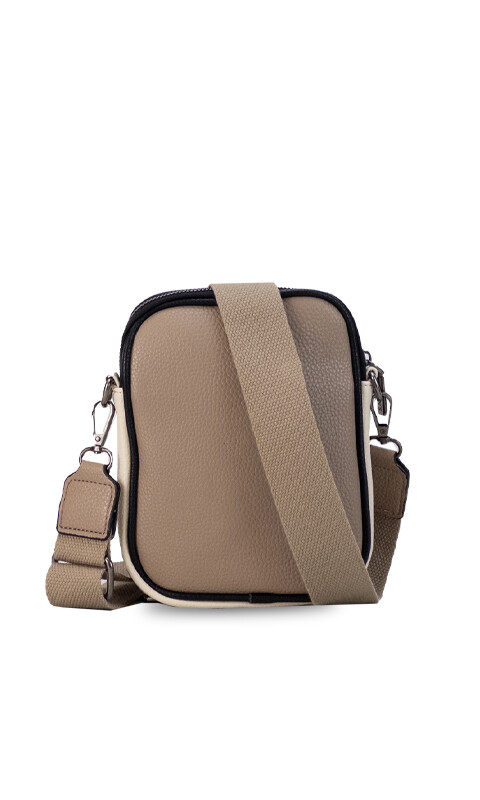 PHONEBAG / PORTA CELULAR GIONA TOPO MANTECA Y NEGRO