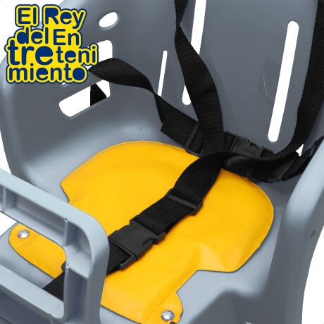 Silla Asiento Trasero P/ Bicicleta Bebe Niño Cinturón Gris