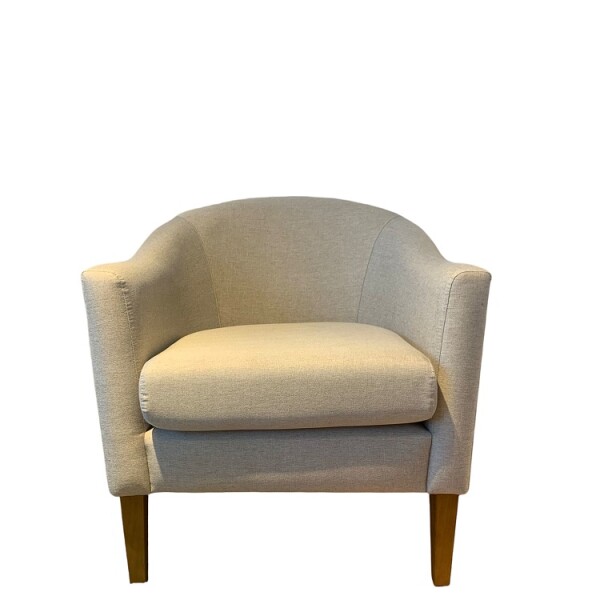 BUTACA MADERA CLARA - TAPIZADO TELA CLARA TRAMADA C/BEIGE BUTACA MADERA CLARA - TAPIZADO TELA CLARA TRAMADA C/BEIGE