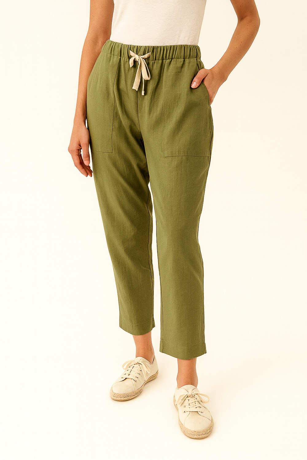 Pantalon Crispulo Verde Oliva Claro