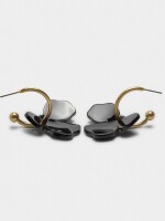 Aros Con Flor negro