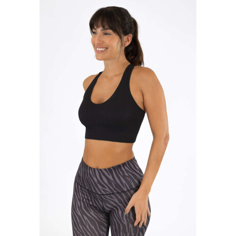 Top deportivo sin costura Negro