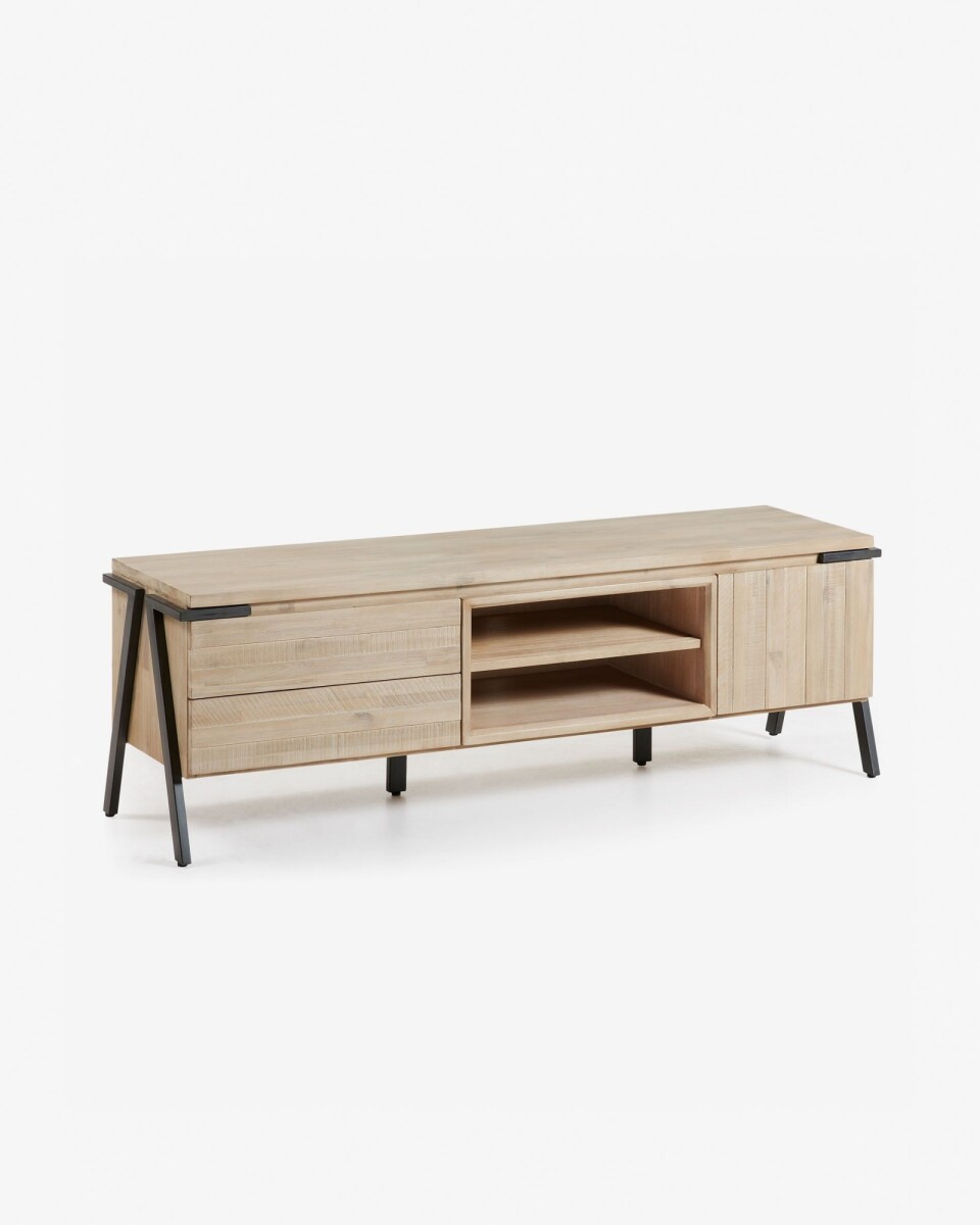 Mueble TV Thinh - 165 x 53 cm de madera maciza de acacia 