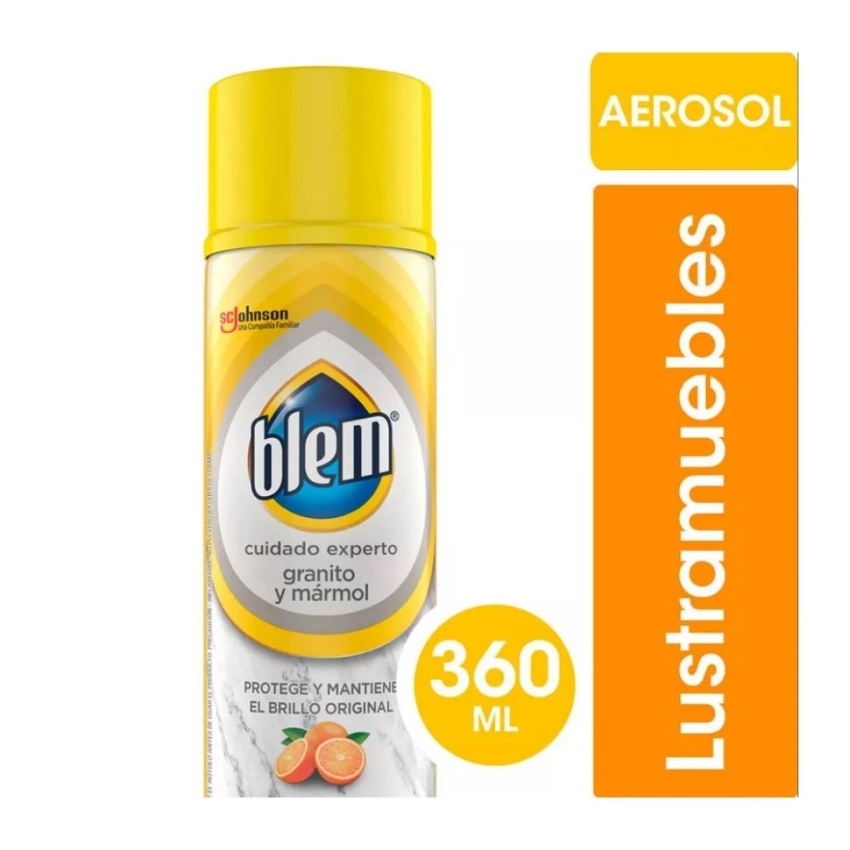 Lustramuebles Blem Granito y Marmol Naranja en Aerosol 360cc 