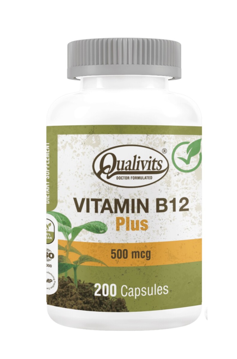 Qualivits Vitamina B12 Plus 200 Cápsulas | Suplemento Energético y Metabólico 