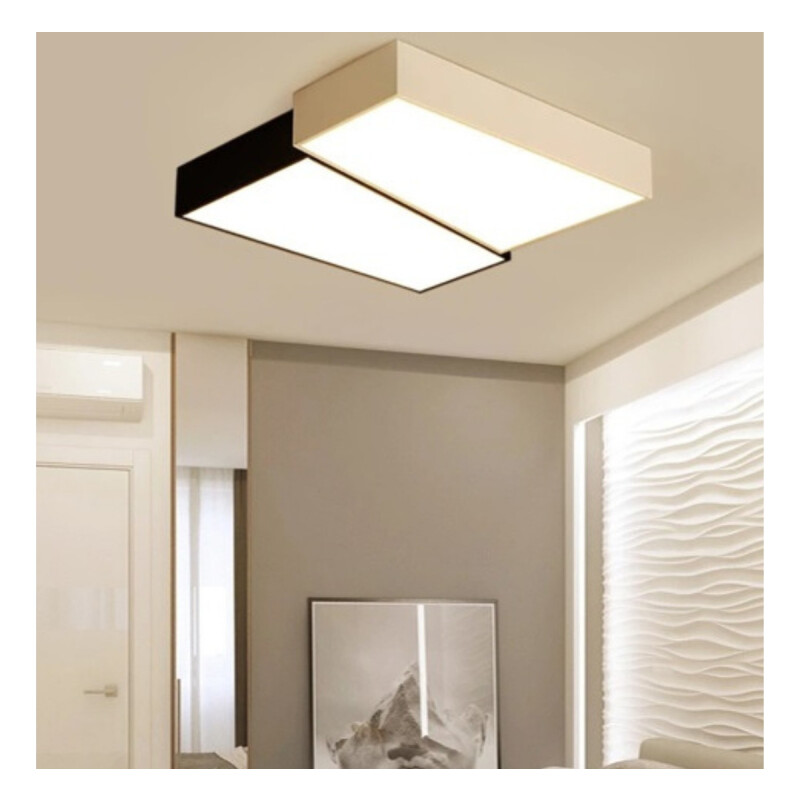 Plafon Led Integrado Combinado Blanco Y Negro Blanco