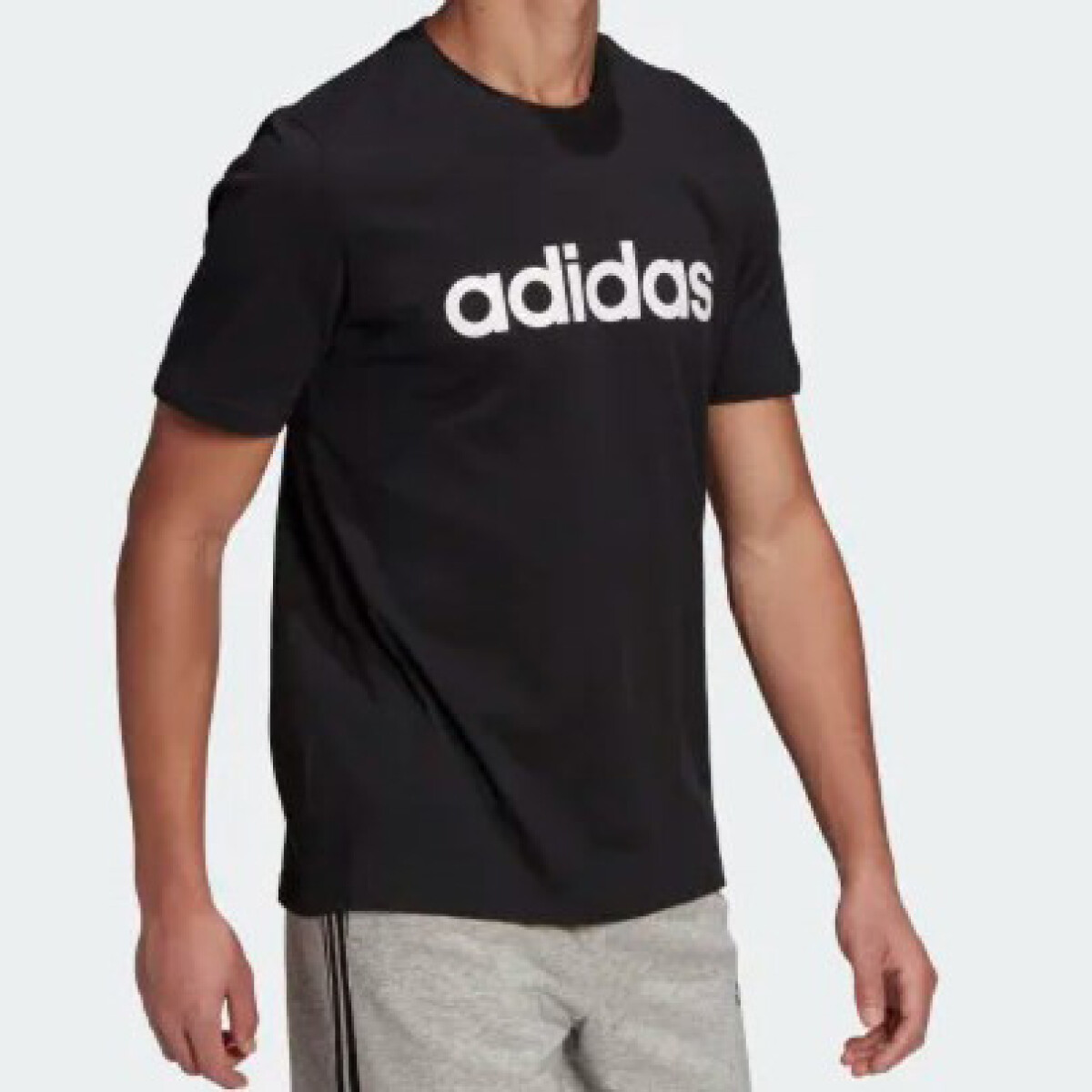 Remera Essentials Logo Adidas - Negro/Blanco 