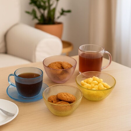 SET DE BOWLS Y TAZAS DE VIDRIO 8 PIEZAS SET DE BOWLS Y TAZAS DE VIDRIO 8 PIEZAS