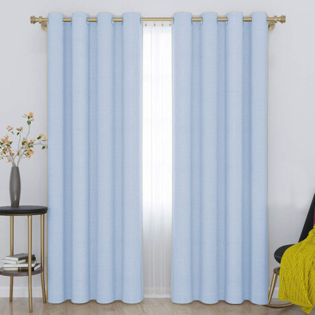 Set x2 Cortina Blackout 140x230 Cm Living Dormitorio Gris Azulado