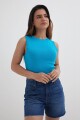 Top tejido cuello redondo AZUL