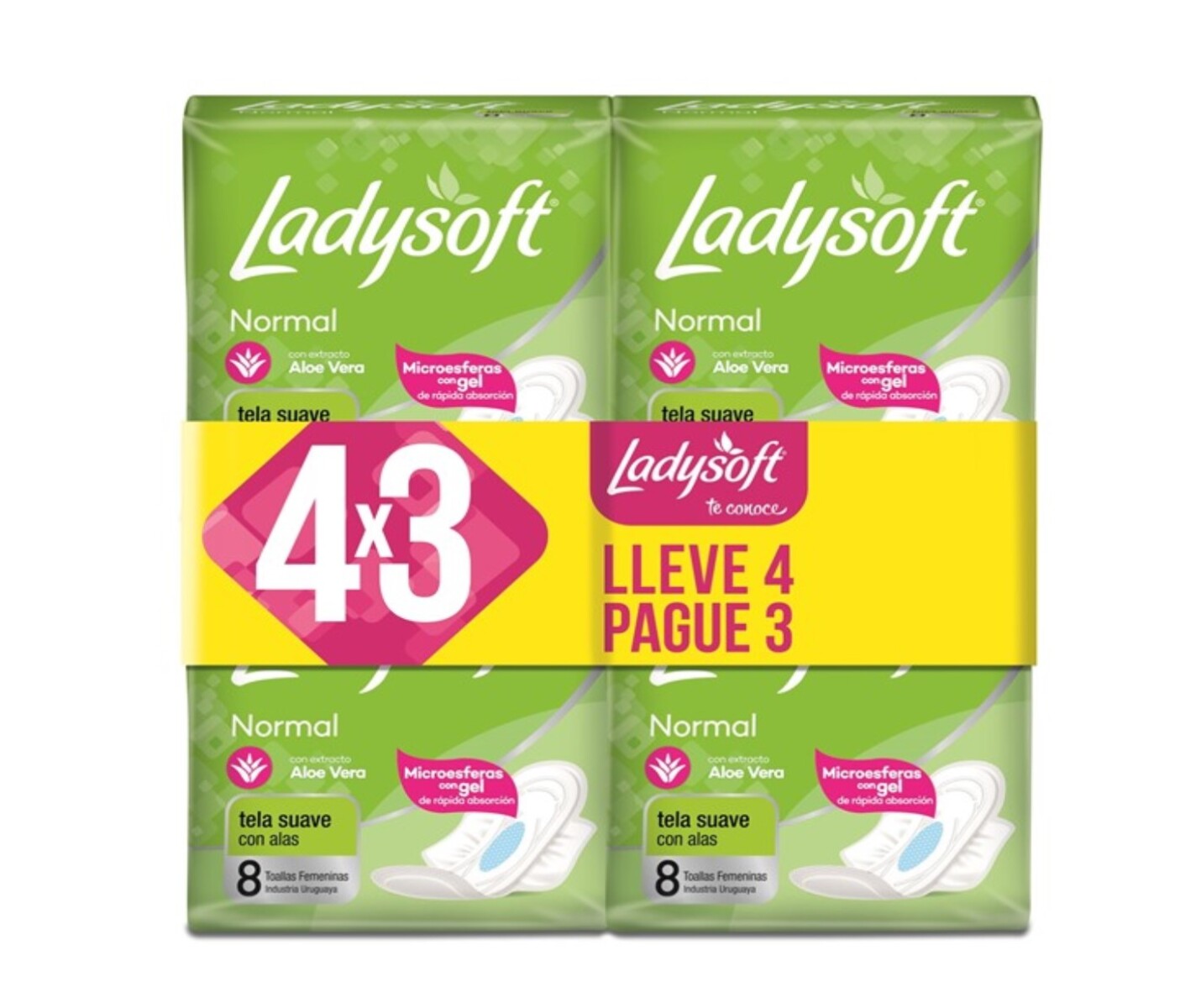 Toalla Femenina Ladysoft Normal C/Alas - Pack Ahorro X32 