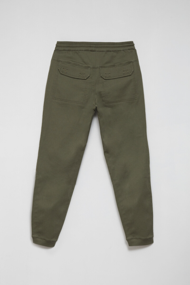 Pantalón cargo jogger de algodón Verde Militar