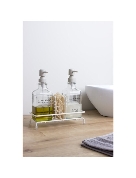 DISPENSADOR DE JABON 2PCS C/ESTANTE 8x22CM BLANCO DISPENSADOR DE JABON 2PCS C/ESTANTE 8x22CM BLANCO